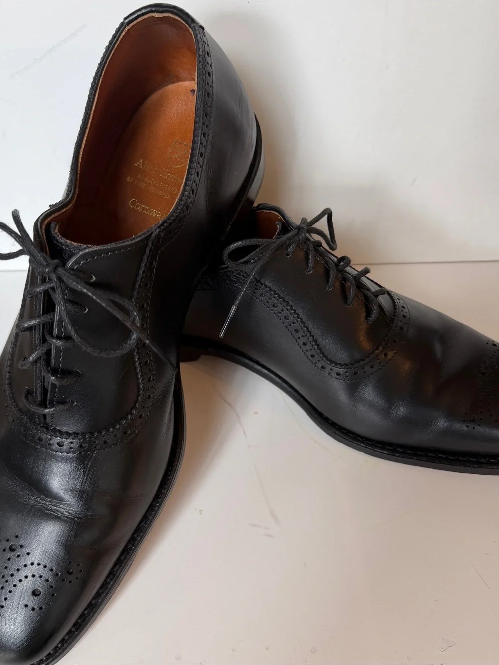 Allen Edmonds Black Leather Wingtip Oxford Shoes